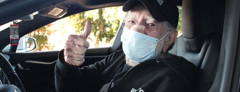 Willie Nelson Gets Drive-Through COVID-19 Vaccination