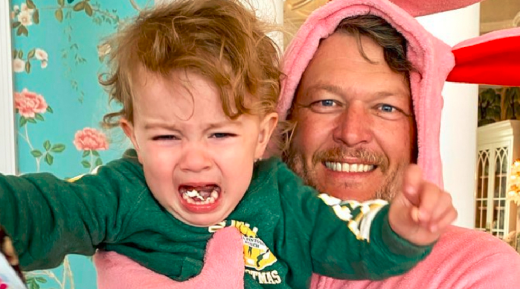 Blake Shelton Brings Baby To Tears With Easter Bunny Costume