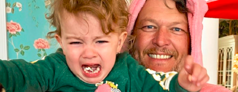 Blake Shelton Brings Baby To Tears With Easter Bunny Costume